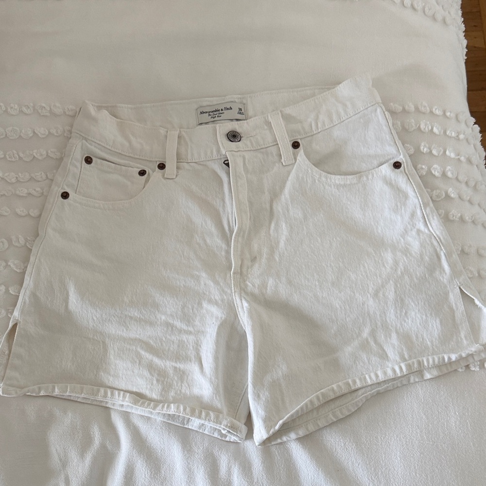 Abercrombie White Jean Shorts